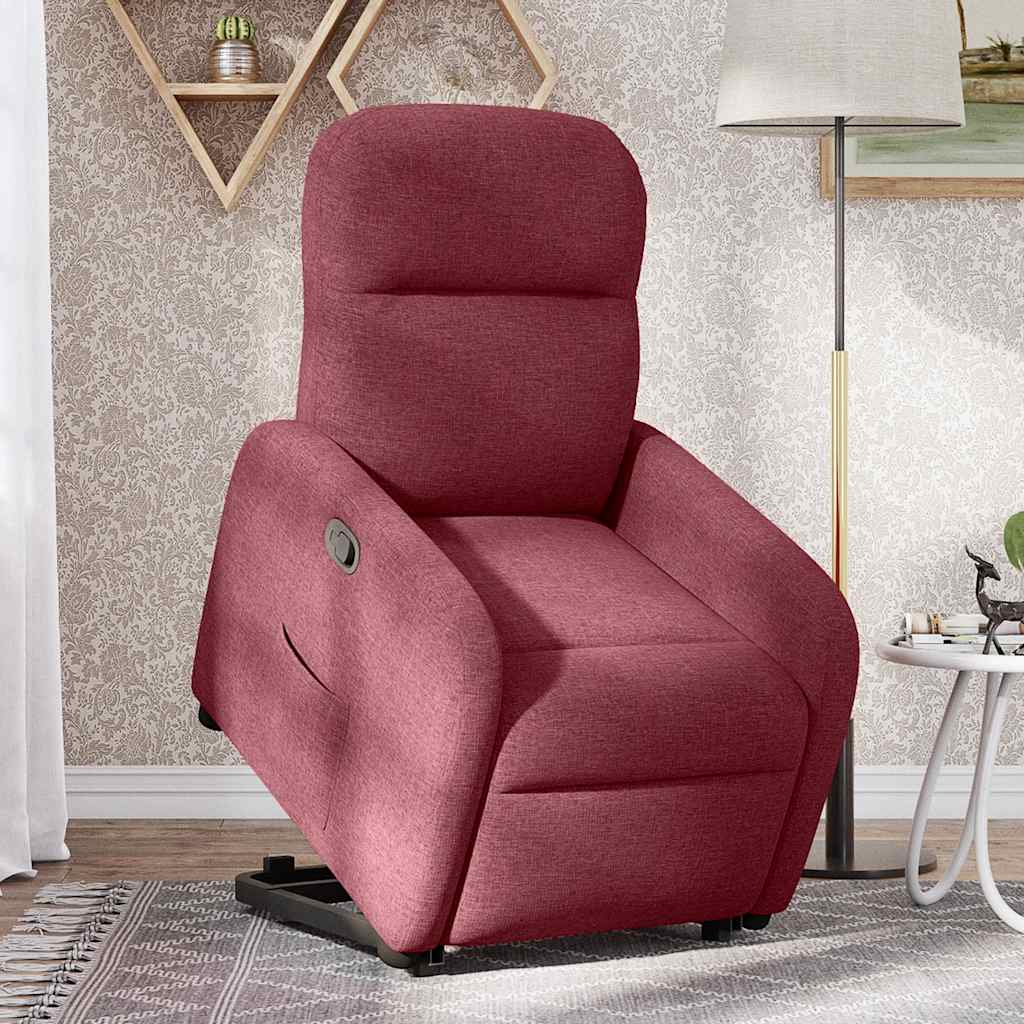 Poltrona reclinável elevatória tecido vermelho tinto