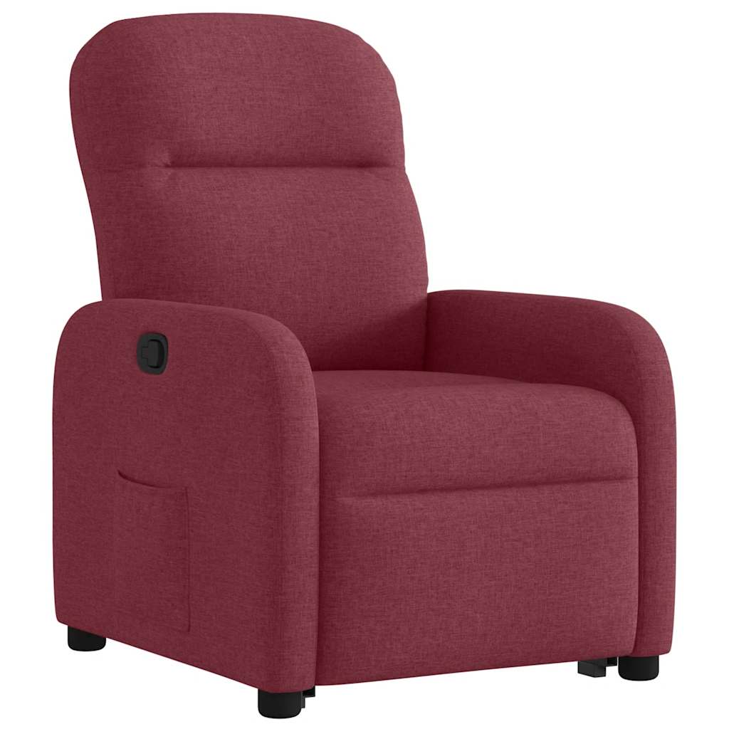 Poltrona reclinável elevatória tecido vermelho tinto