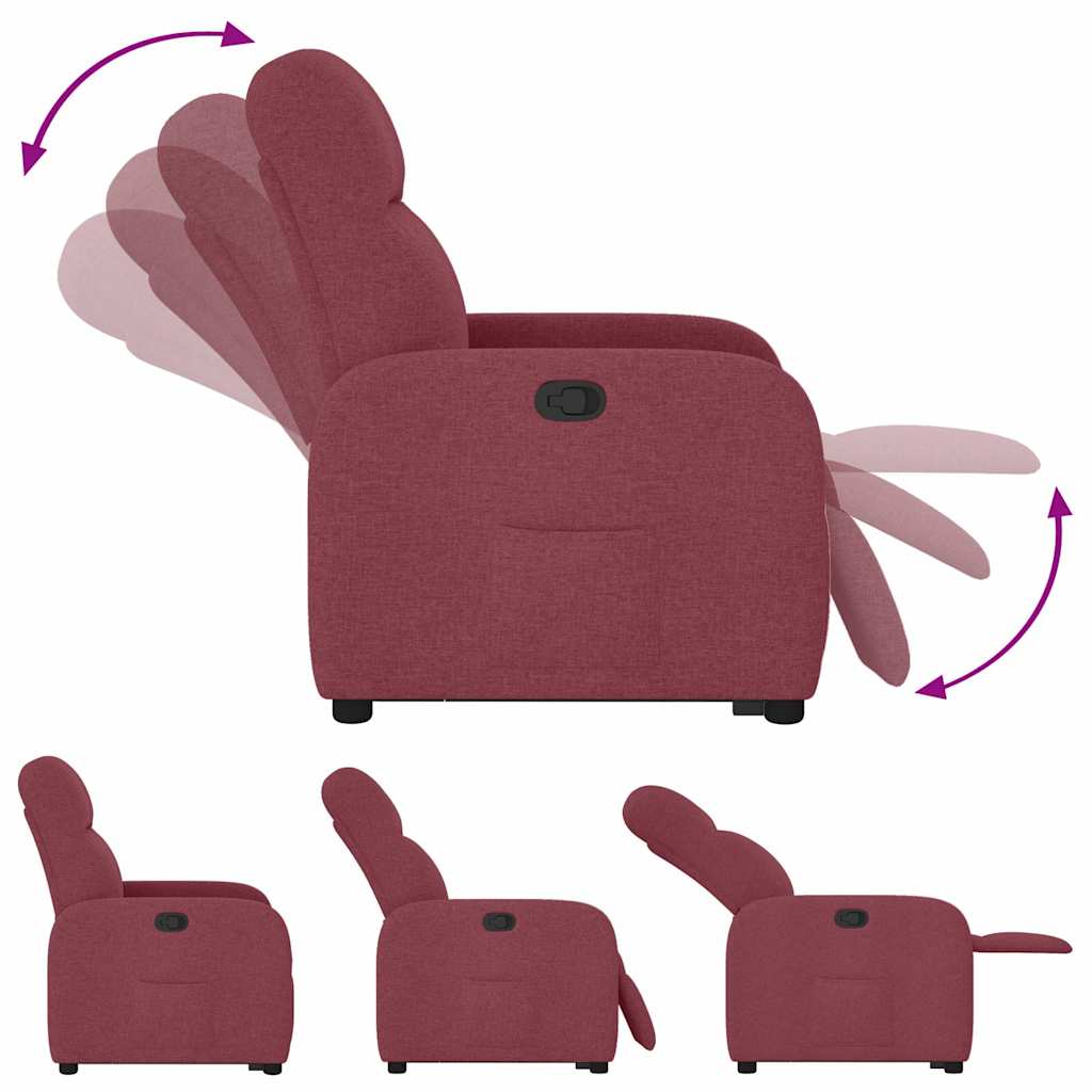 Poltrona reclinável elevatória tecido vermelho tinto
