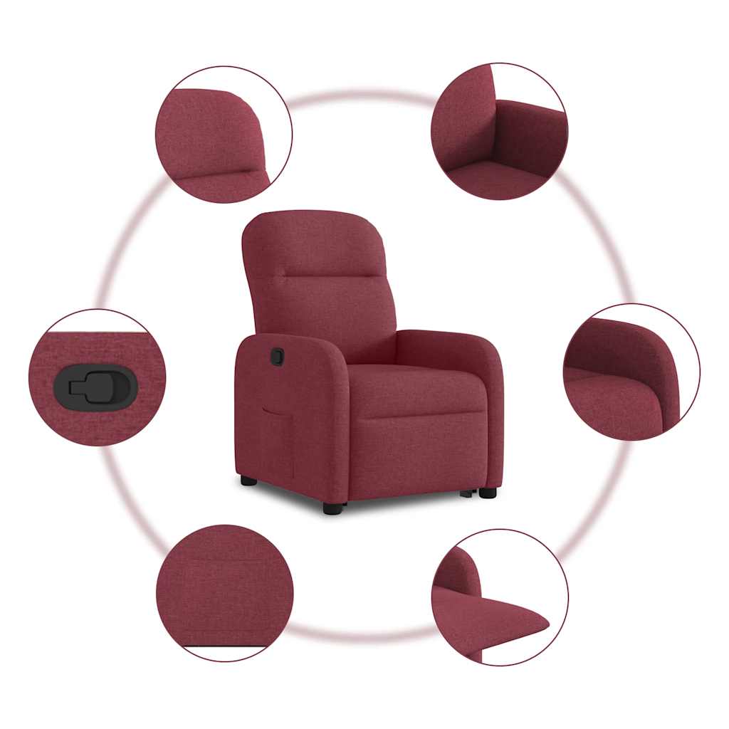 Poltrona reclinável elevatória tecido vermelho tinto