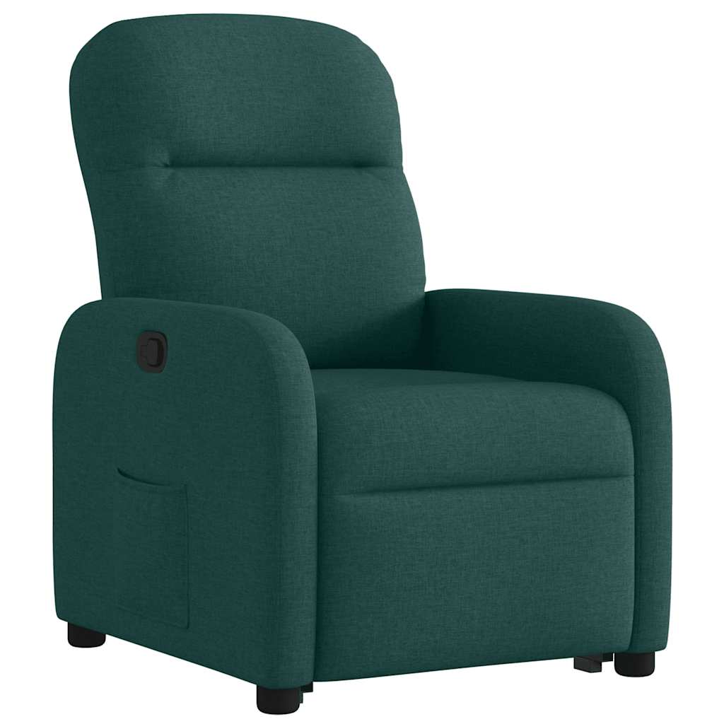 Poltrona reclinável elevatória tecido verde-escuro