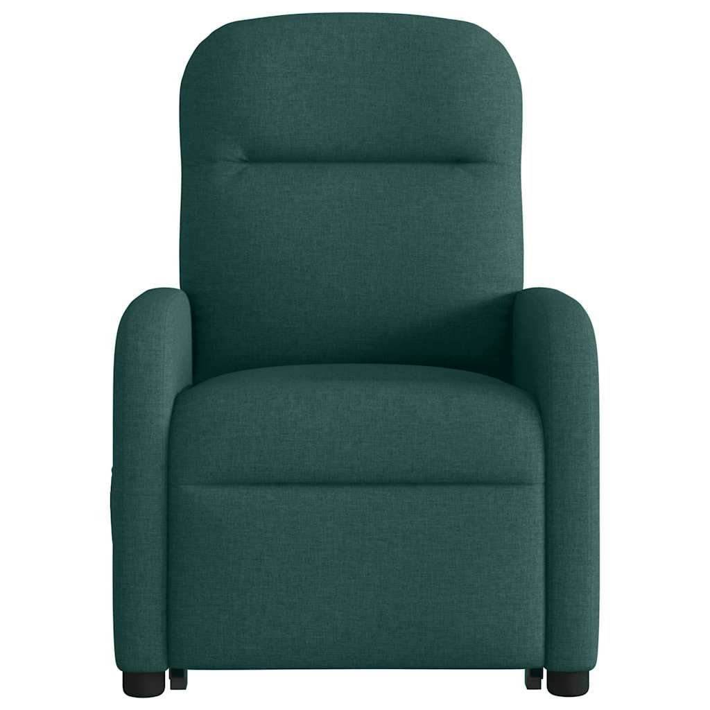 Poltrona reclinável elevatória tecido verde-escuro