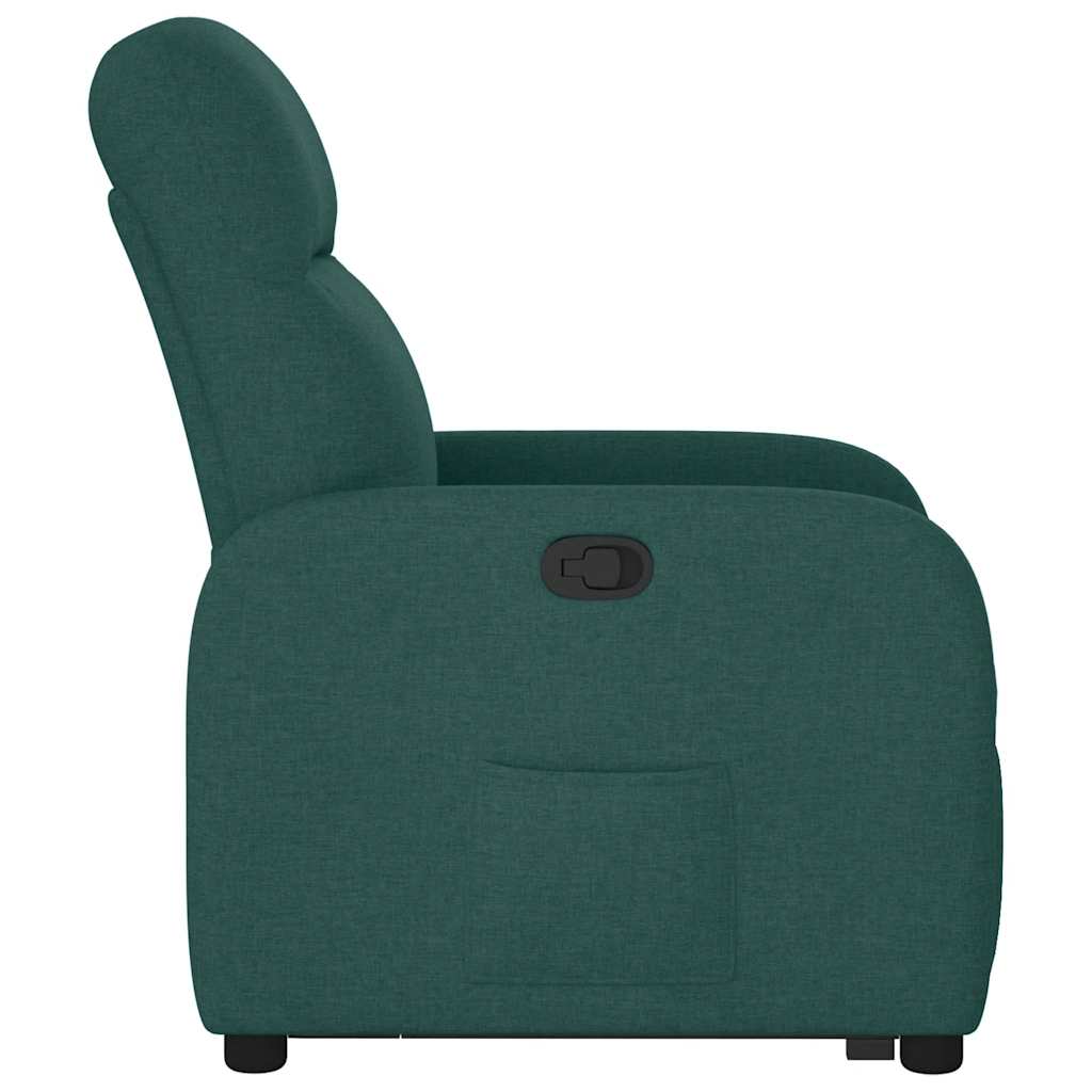 Poltrona reclinável elevatória tecido verde-escuro