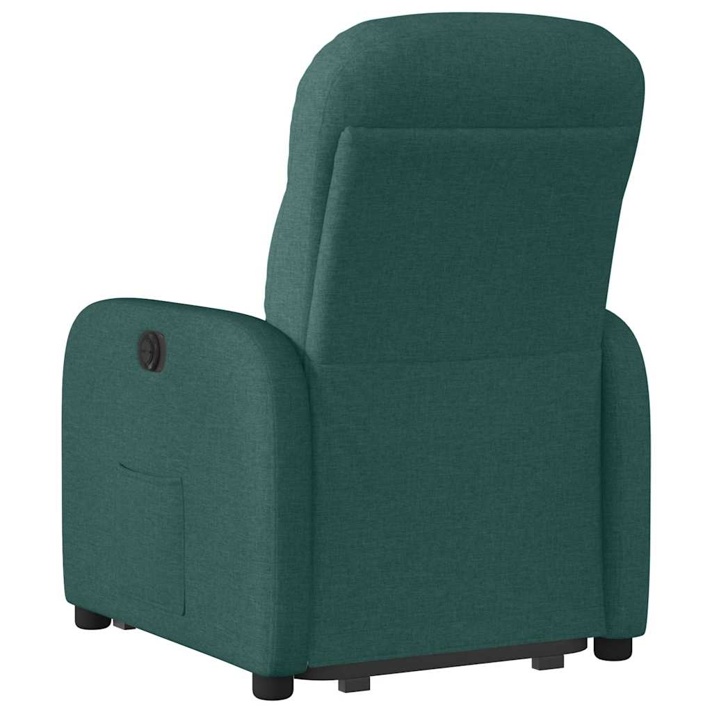 Poltrona reclinável elevatória tecido verde-escuro