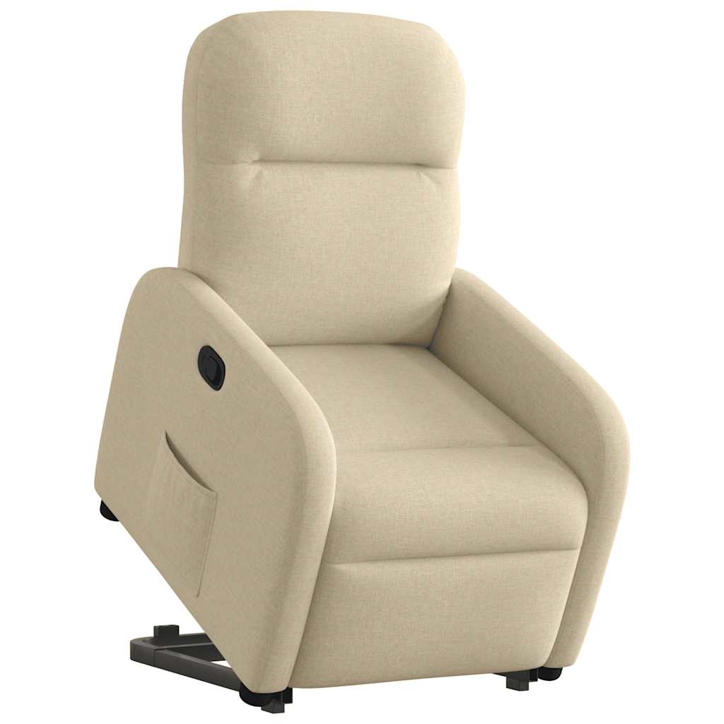 Poltrona reclinável elevatória tecido cor creme