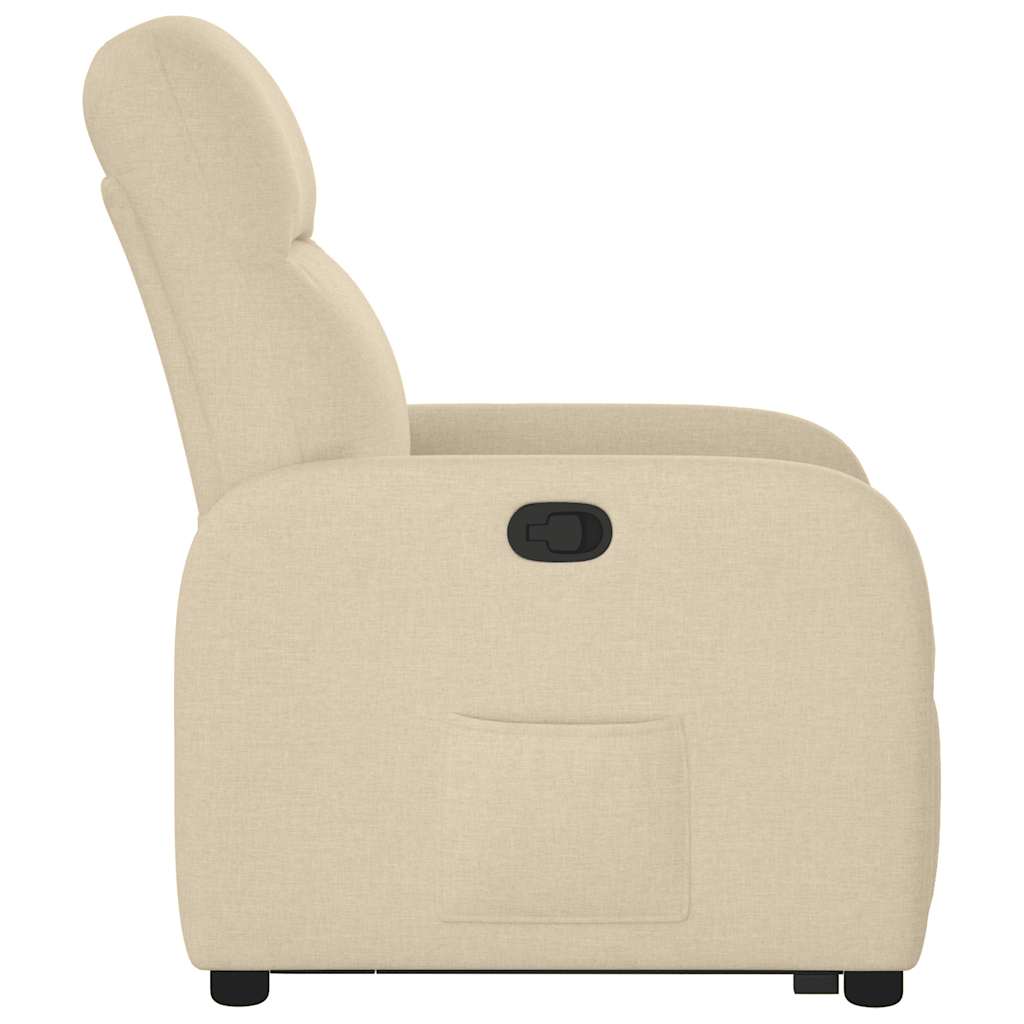 Poltrona reclinável elevatória tecido cor creme