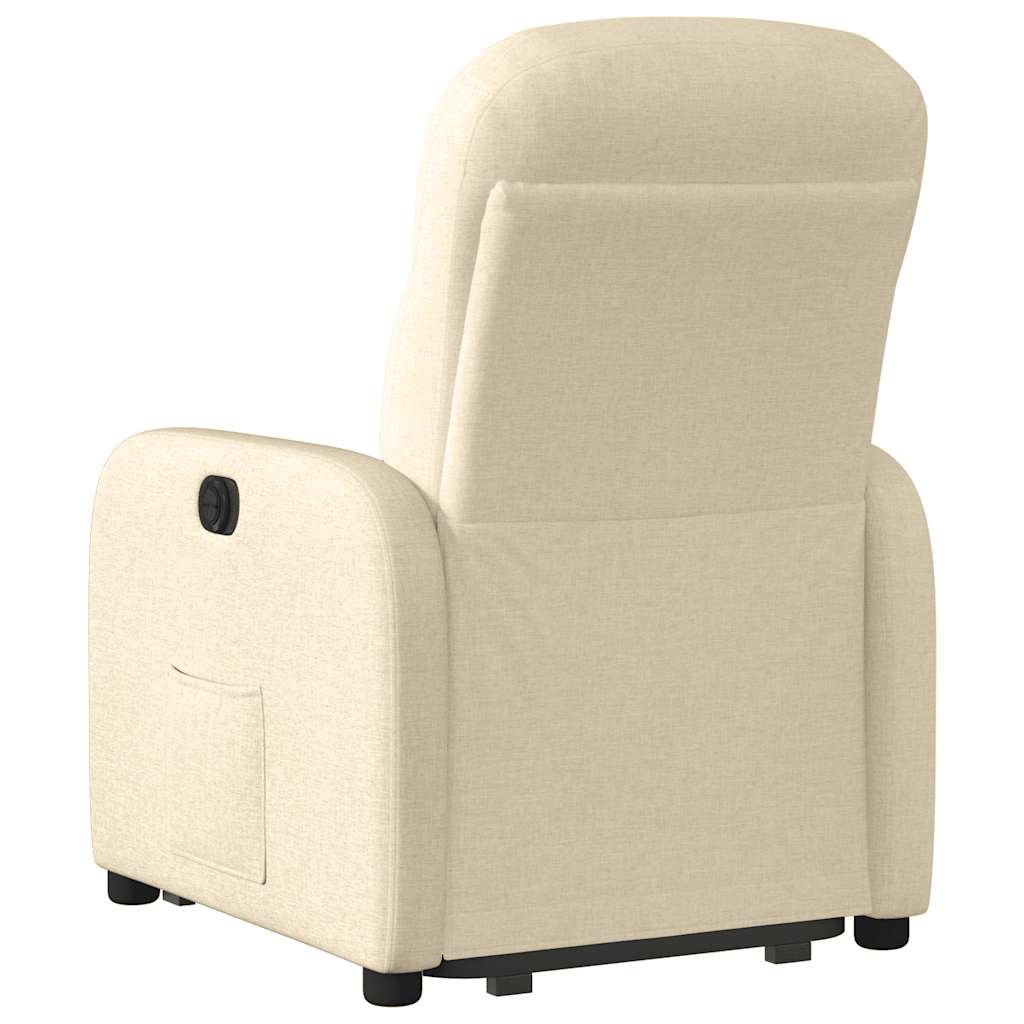Poltrona reclinável elevatória tecido cor creme