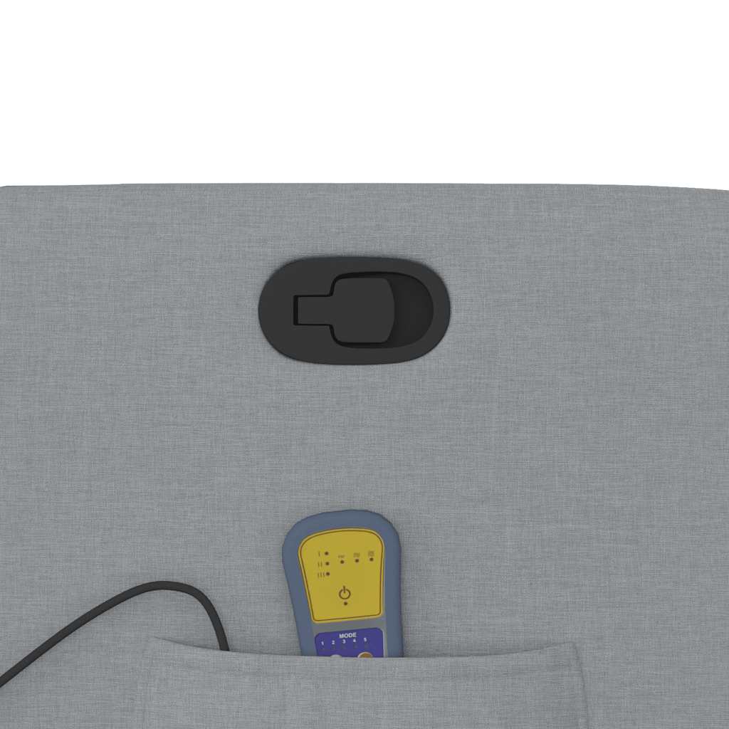 Poltrona reclinável massagens tecido cinzento-claro