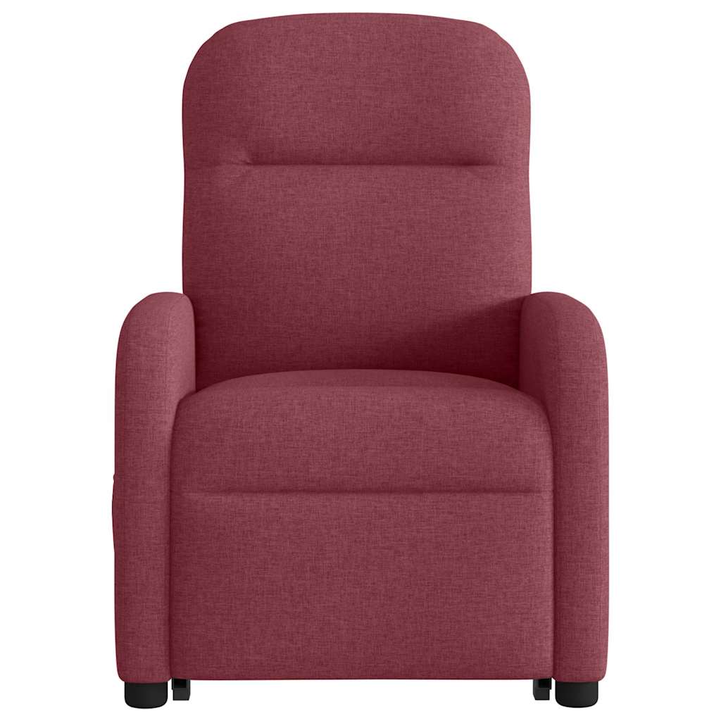 Poltrona reclinável elevatória elétrica tecido vermelho-tinto