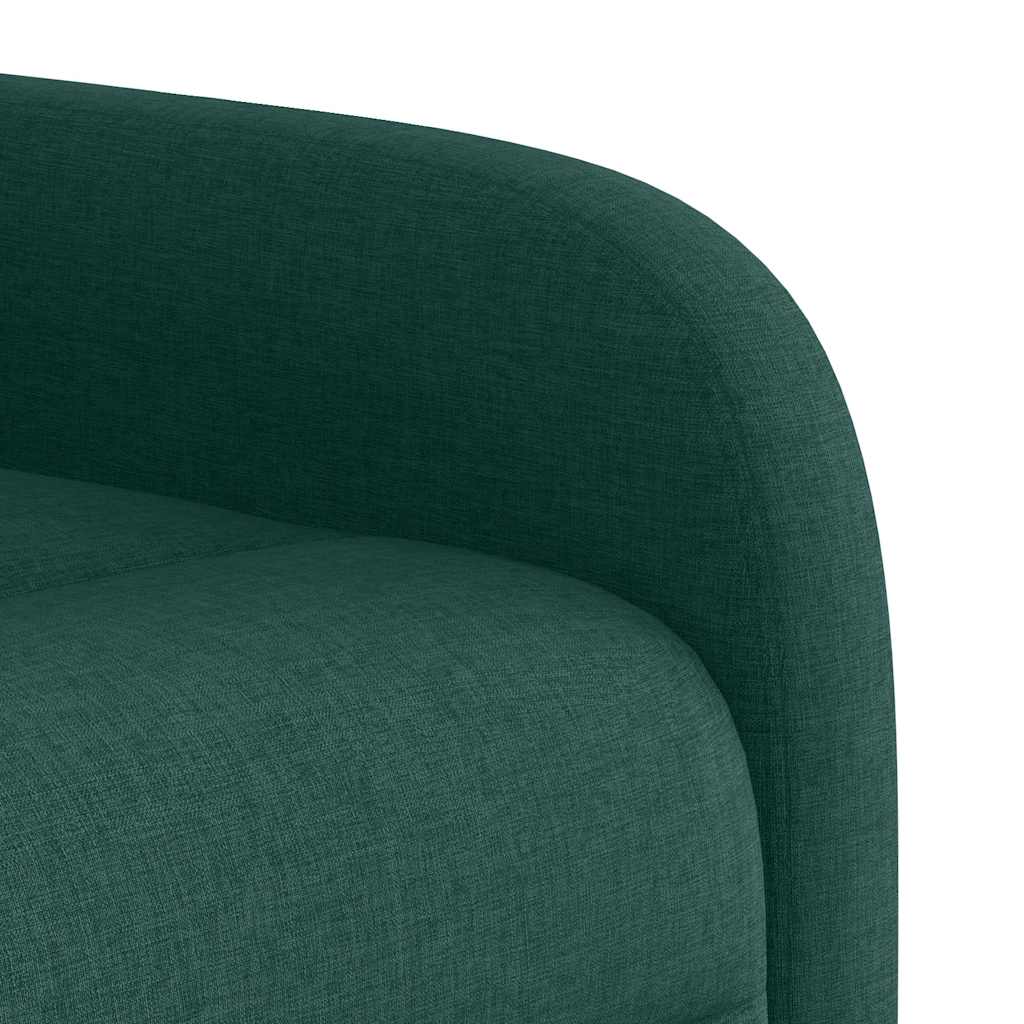 Poltrona elétrica elevatória massagens tecido verde-escuro