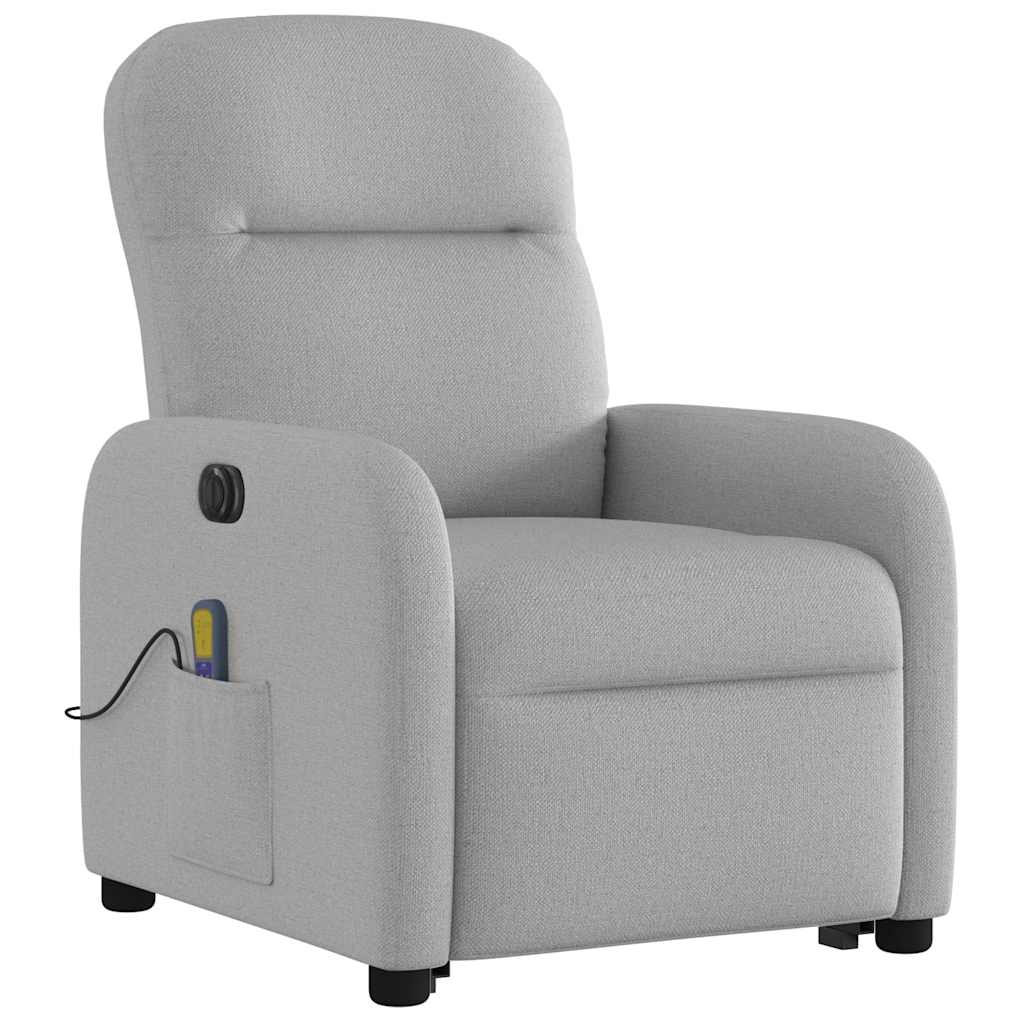 Poltrona elétrica elevatória massagens tecido cinzento-nublado