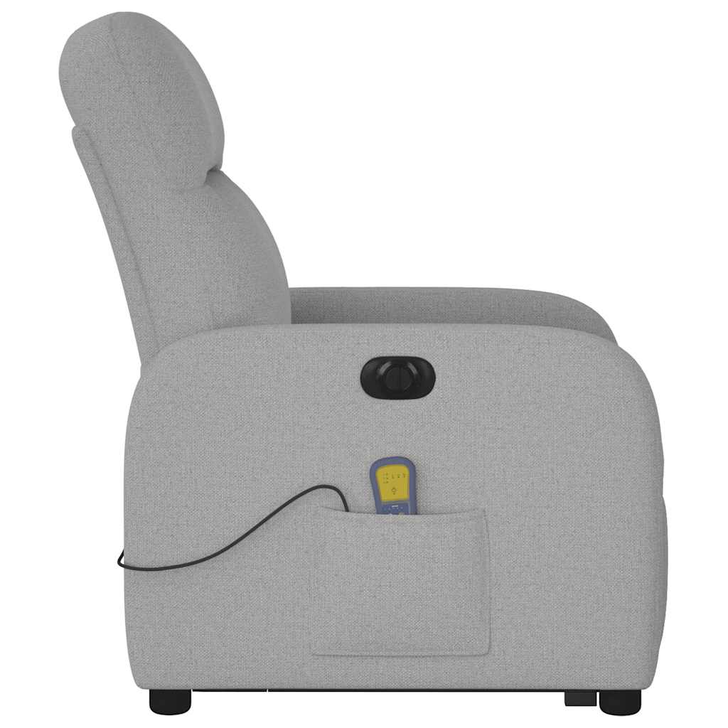 Poltrona elétrica elevatória massagens tecido cinzento-nublado
