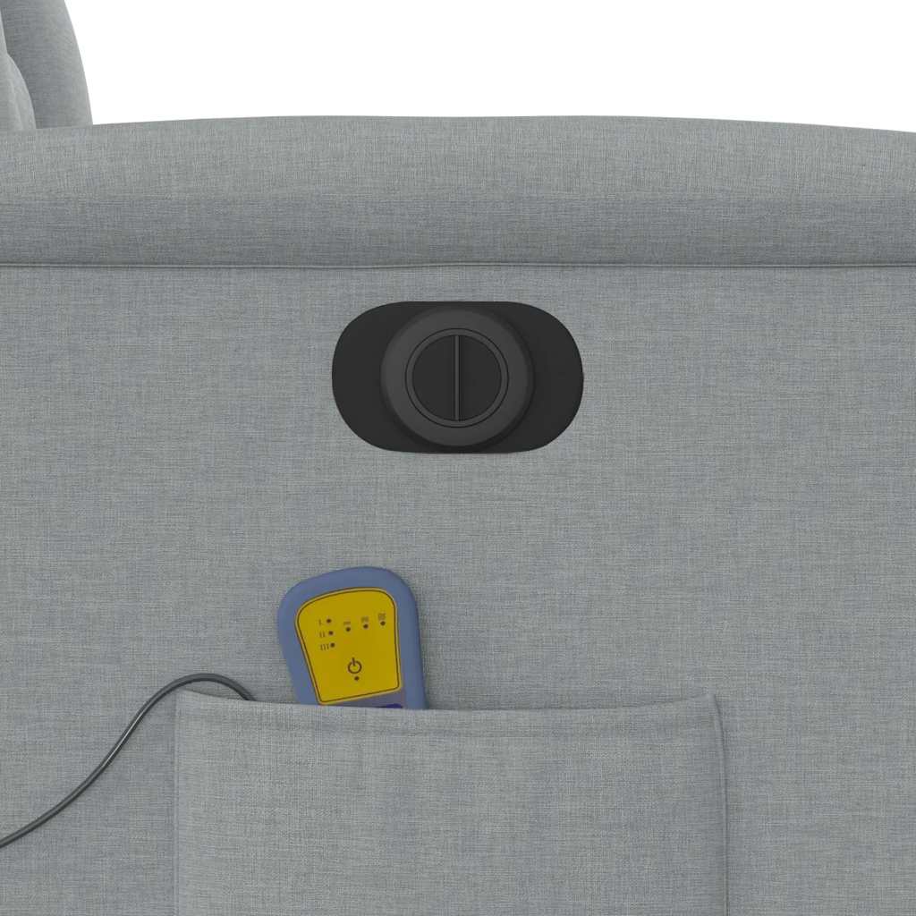 Poltrona de massagens reclinável elétrica tecido cinzento-claro