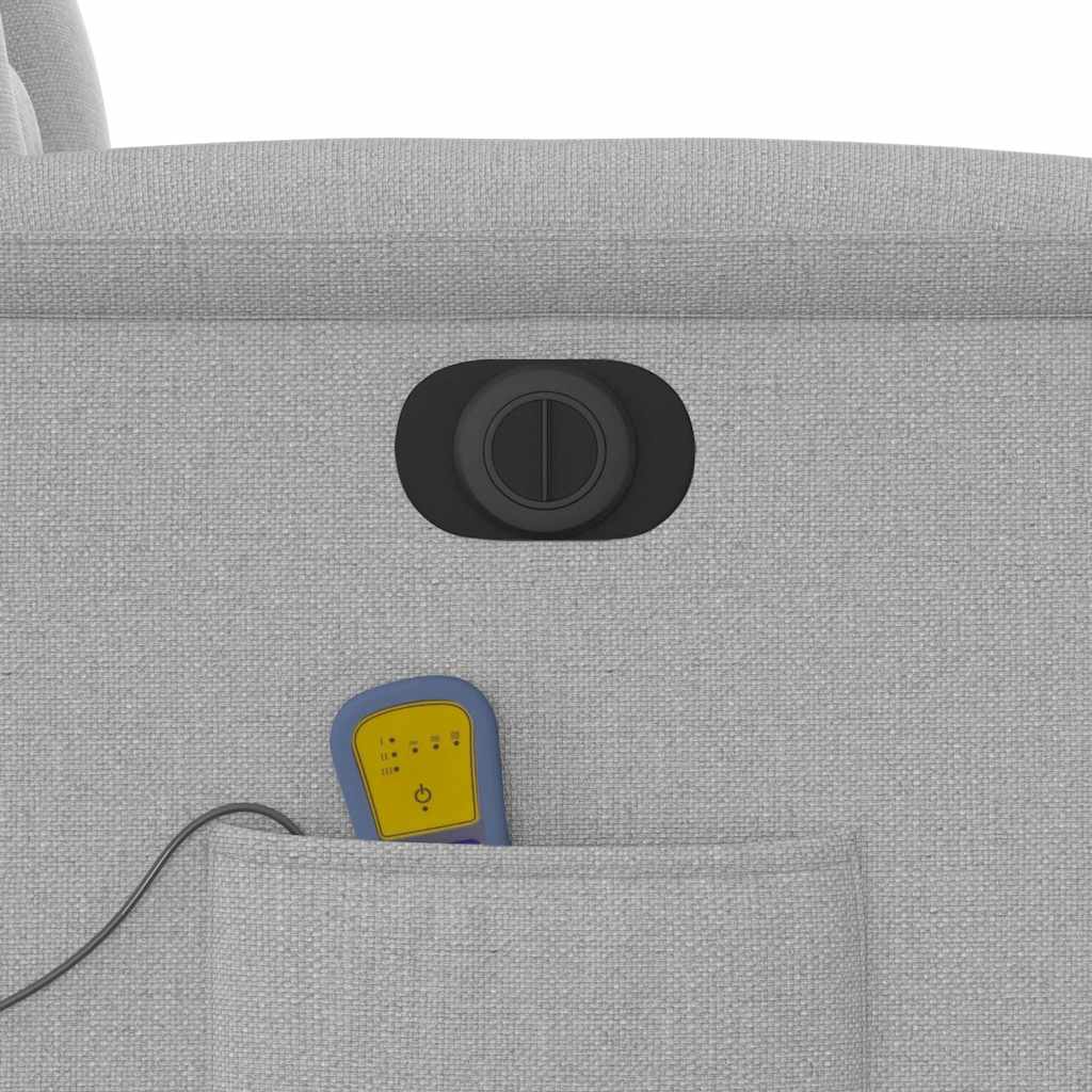 Poltrona massagens reclinável elétrica tecido cinzento-nublado