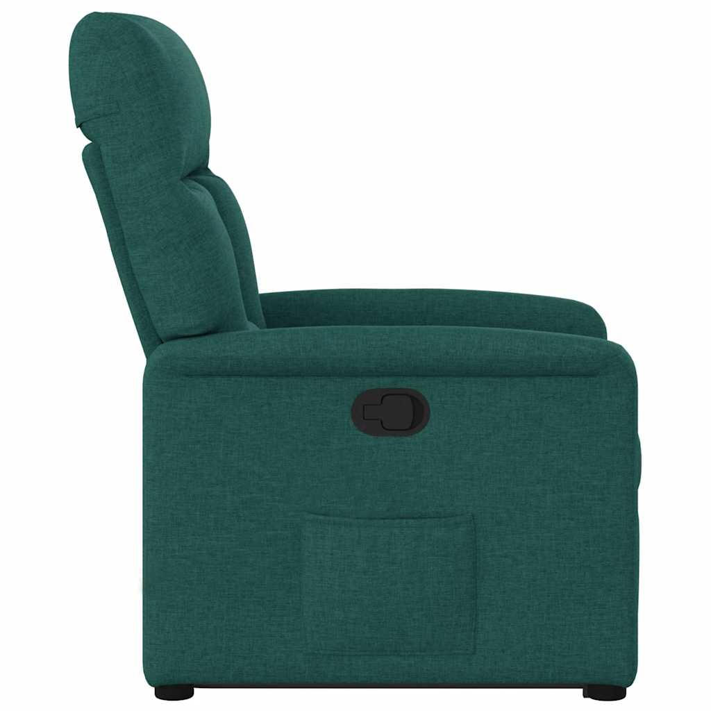 Poltrona reclinável elevatória tecido verde-escuro