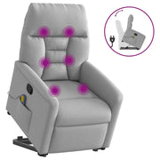Poltrona elevatória de massagens tecido cinzento-nublado