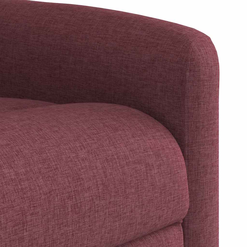Poltrona reclinável elevatória elétrica tecido vermelho-tinto