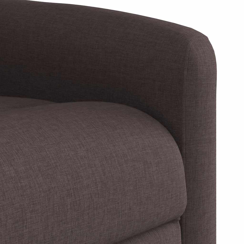 Poltrona elétrica elevatória massagens tecido castanho-escuro