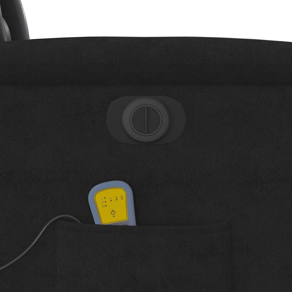 Poltrona de massagens reclinável elétrica microfibra preto
