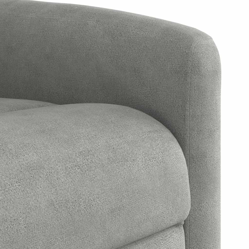 Poltrona reclinável elevatória tecido de microfibra cinza-claro