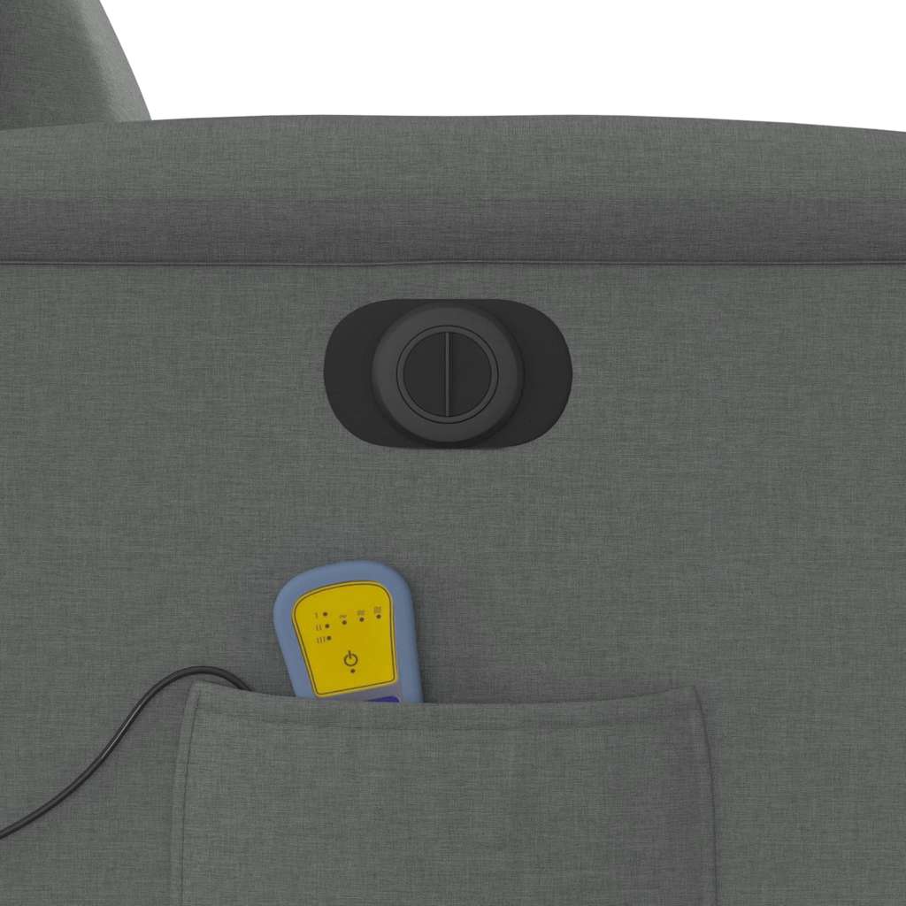 Poltrona reclinável de massagens elétrica tecido cinza-escuro