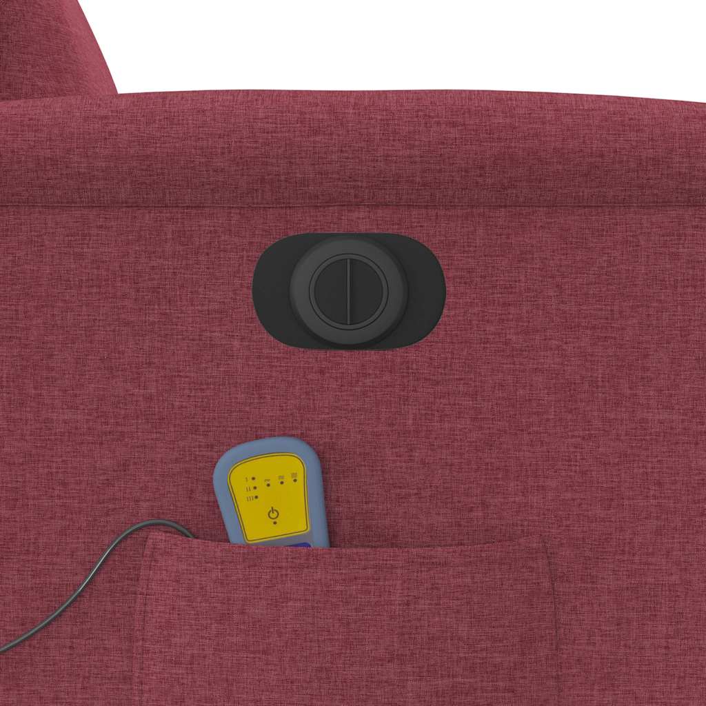 Poltrona reclinável de massagens elétrica tecido vermelho tinto