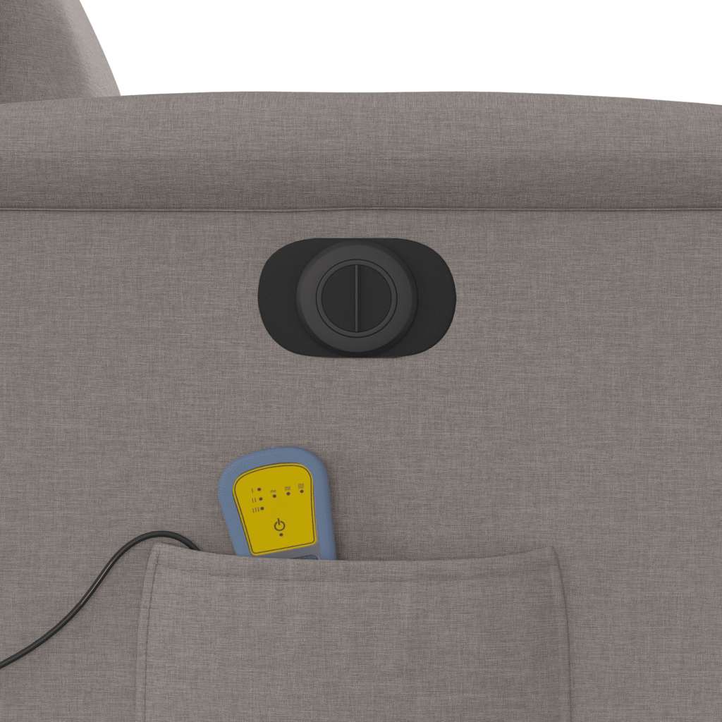 Poltrona reclinável massagens elétrica tecido cinza-acastanhado