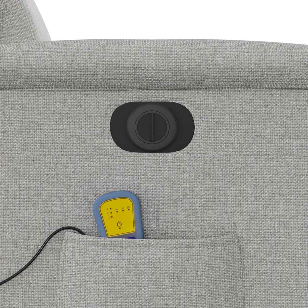 Poltrona massagens reclinável elétrica tecido cinzento-nublado