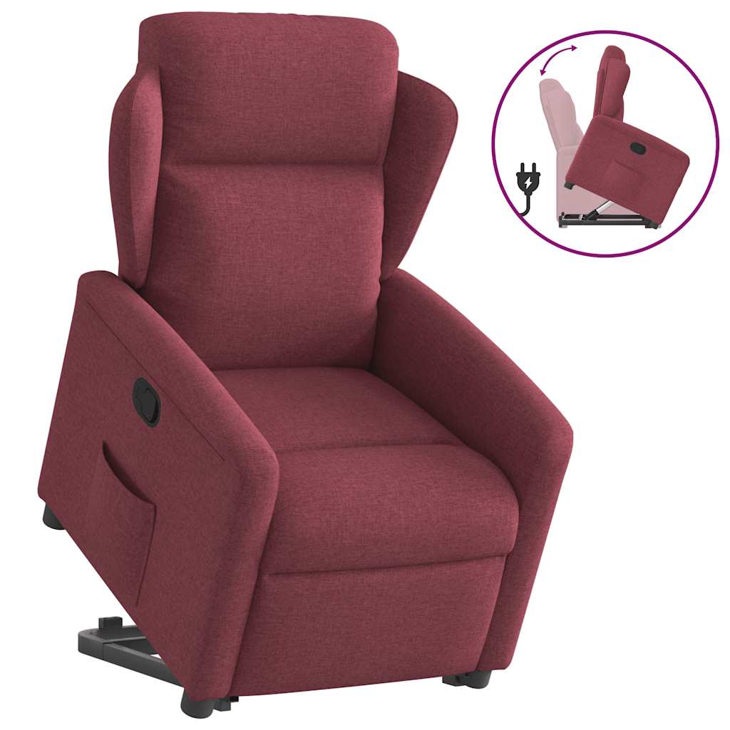 Poltrona reclinável elevatória tecido vermelho tinto
