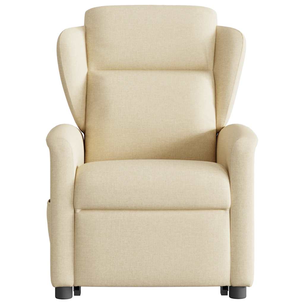 Poltrona reclinável elevatória tecido cor creme