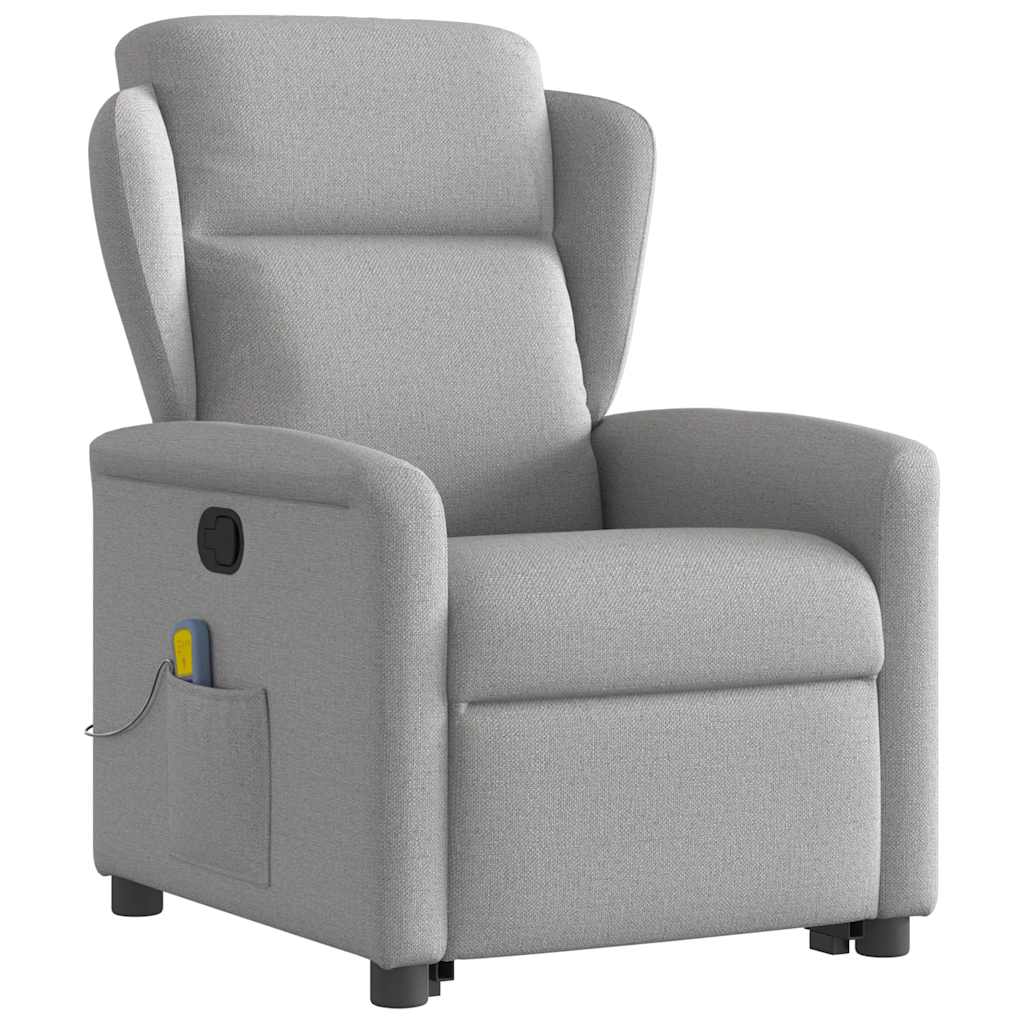 Poltrona elevatória de massagens tecido cinzento-nublado