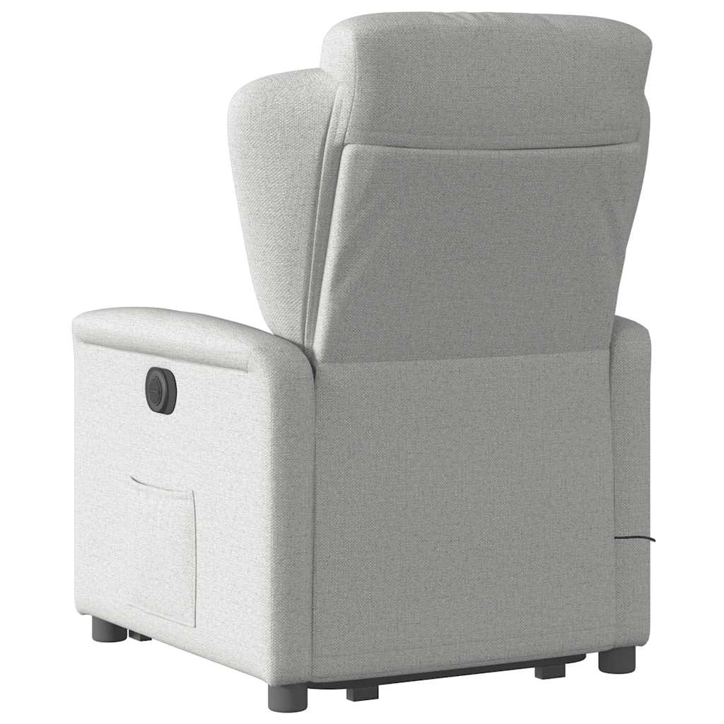 Poltrona elevatória de massagens tecido cinzento-nublado