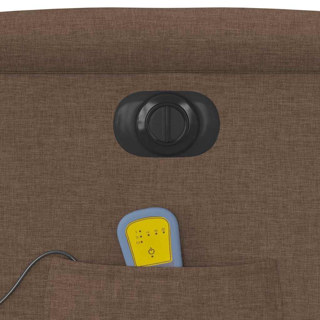 Poltrona de massagens reclinável elétrica tecido castanho