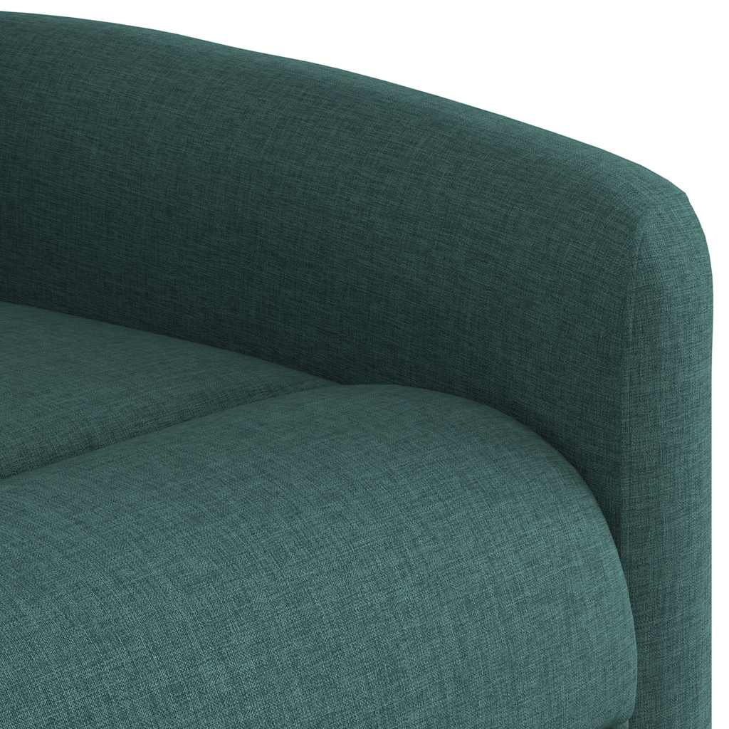 Poltrona reclinável elevatória elétrica tecido verde-escuro