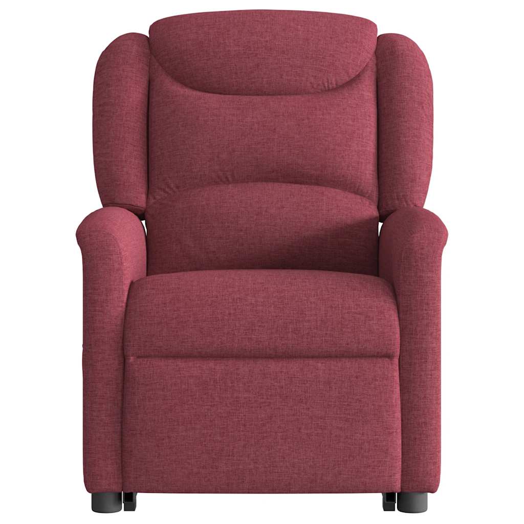 Poltrona elevatória de massagens elétrica tecido vermelho tinto