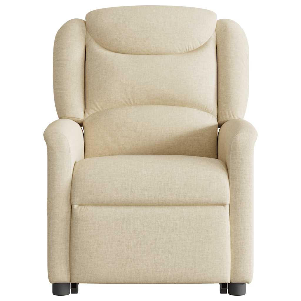 Poltrona elétrica elevatória massagens tecido creme