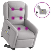 Poltrona elétrica elevatória massagens tecido cinzento-nublado