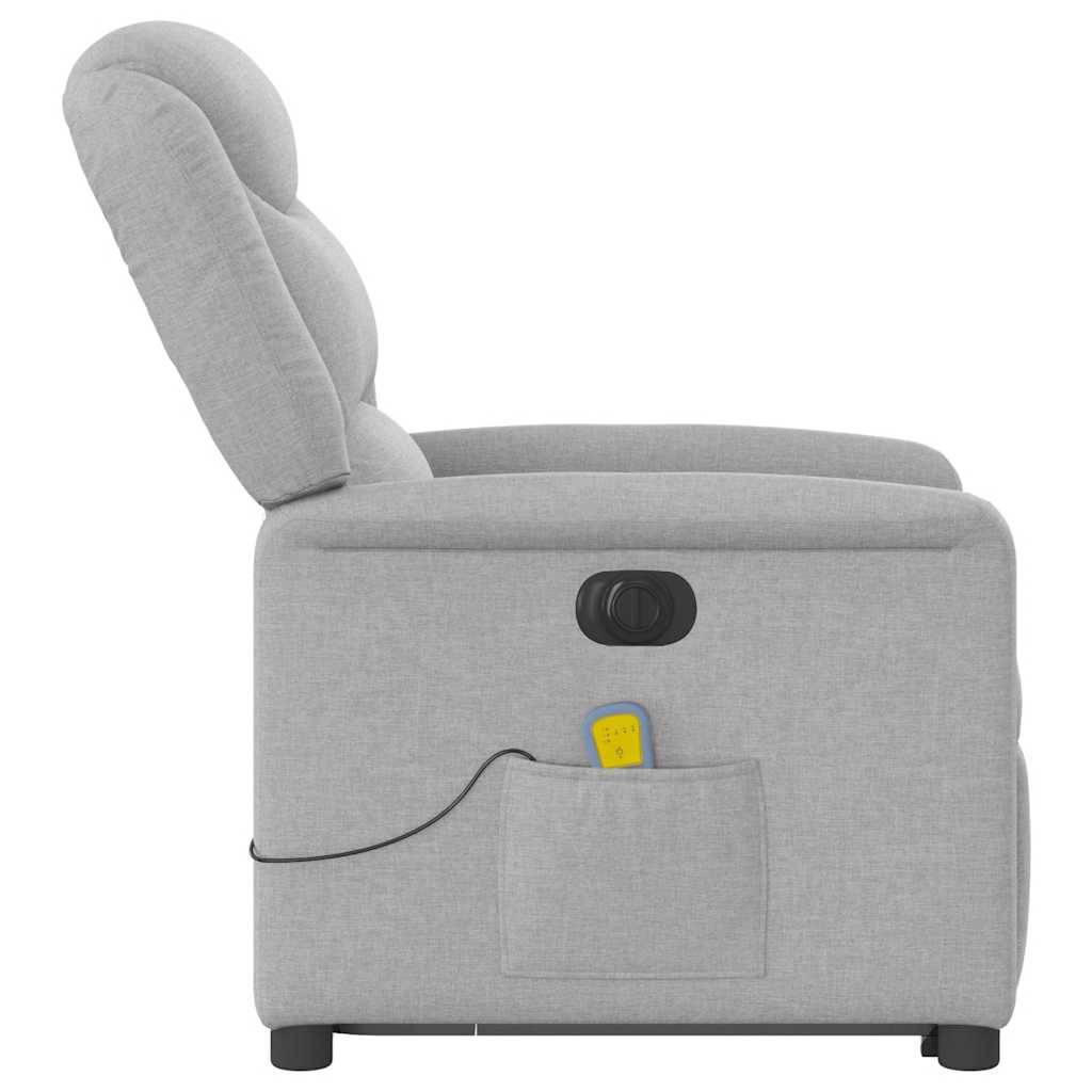 Poltrona elétrica elevatória massagens tecido cinzento-nublado