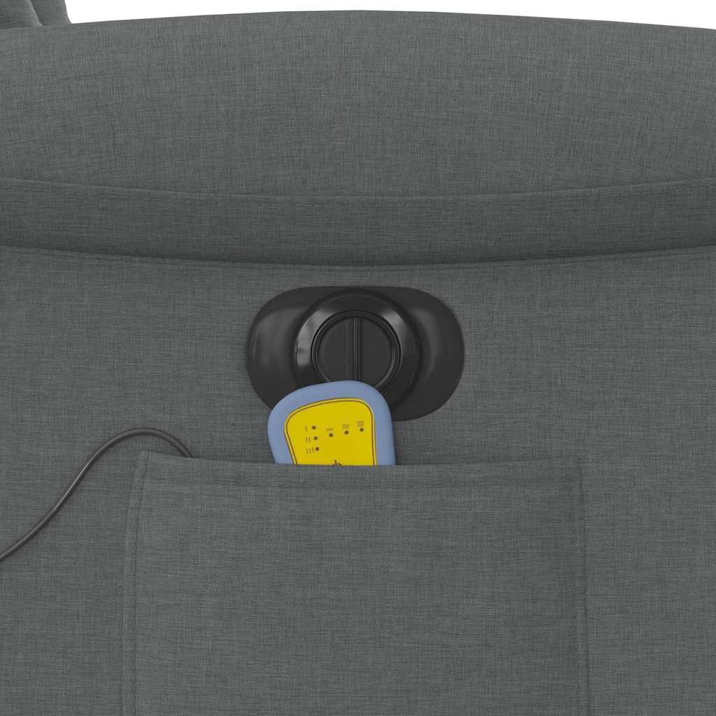 Poltrona reclinável de massagens elétrica tecido cinza-escuro