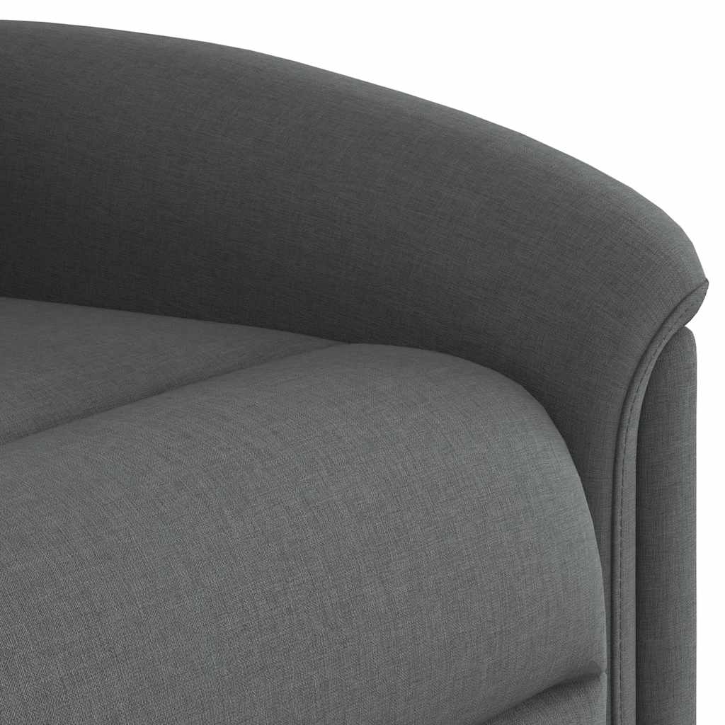Poltrona elevatória de massagens tecido cinzento-escuro