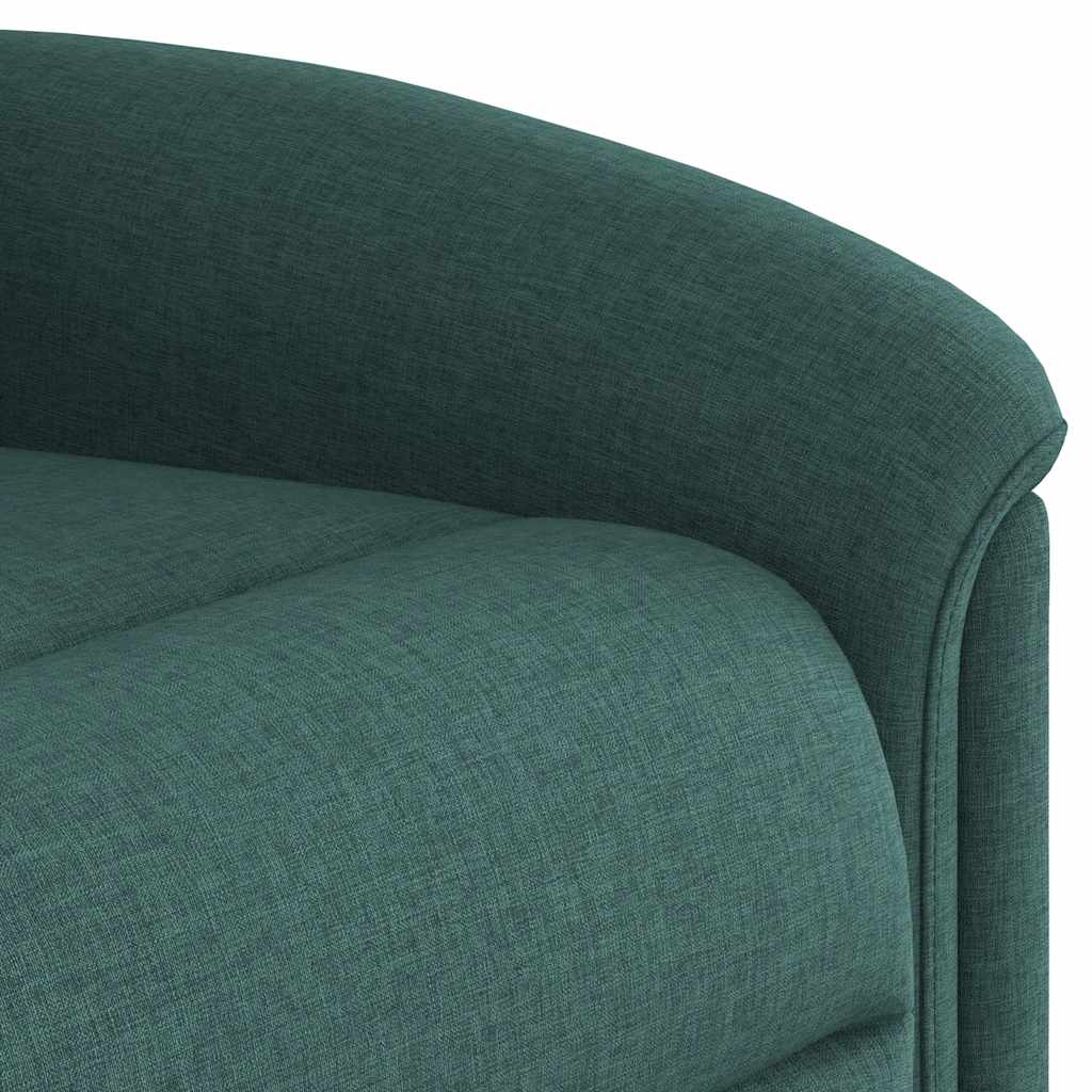 Poltrona reclinável elevatória de massagens tecido verde-escuro