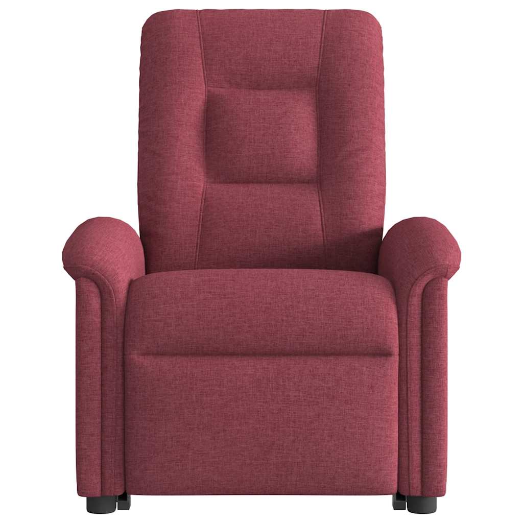 Poltrona elevatória de massagens elétrica tecido vermelho tinto