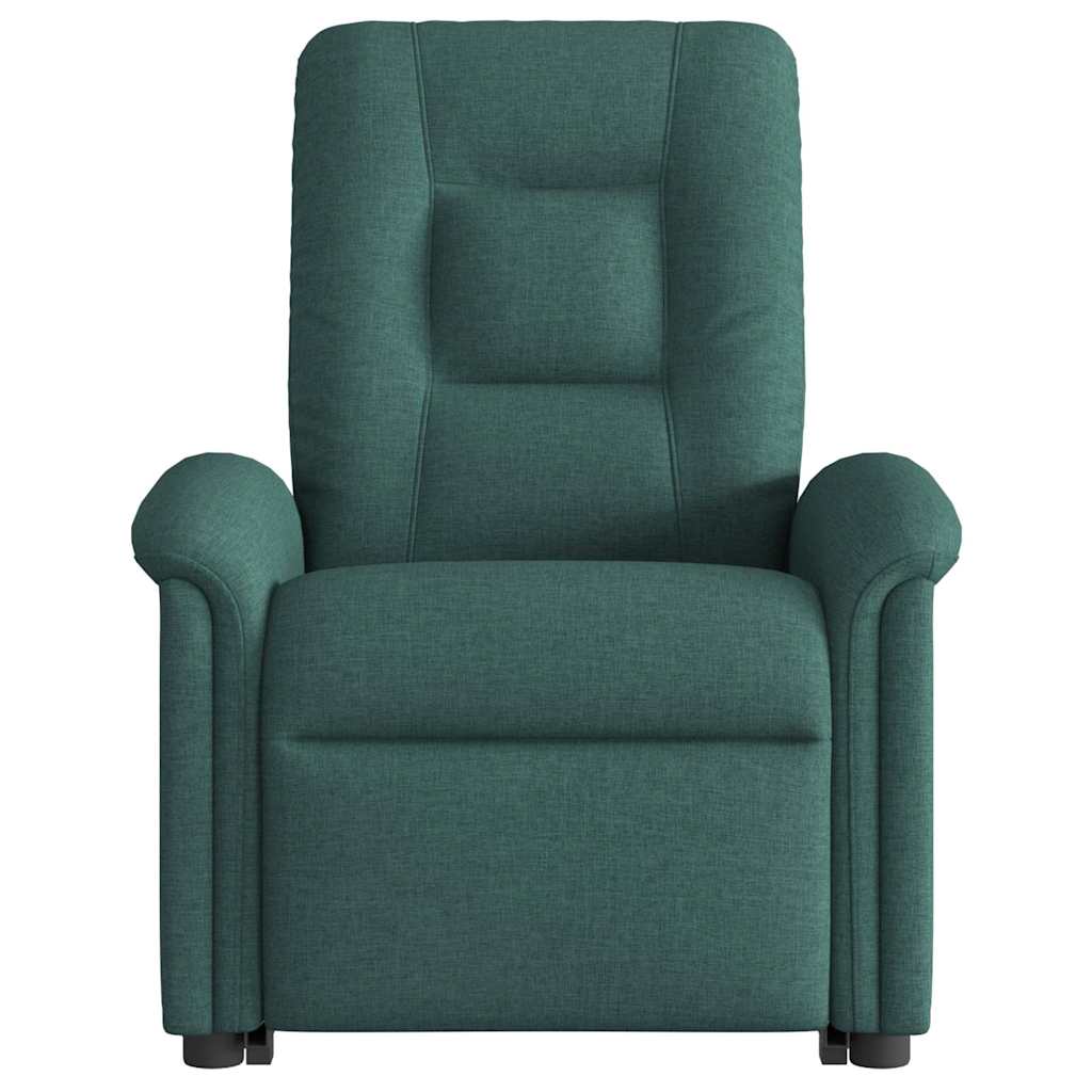 Poltrona elétrica elevatória massagens tecido verde-escuro