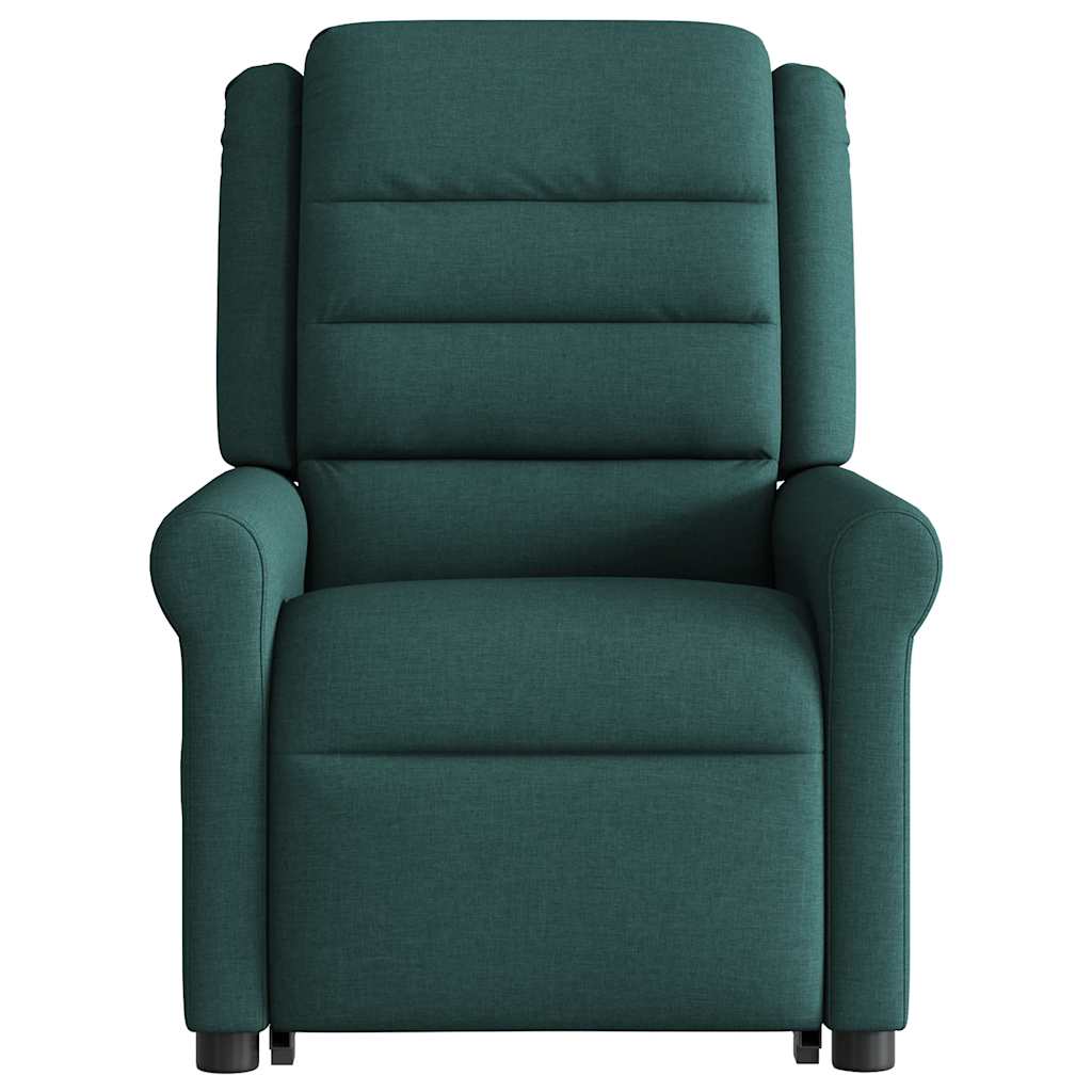 Poltrona reclinável elevatória tecido verde-escuro