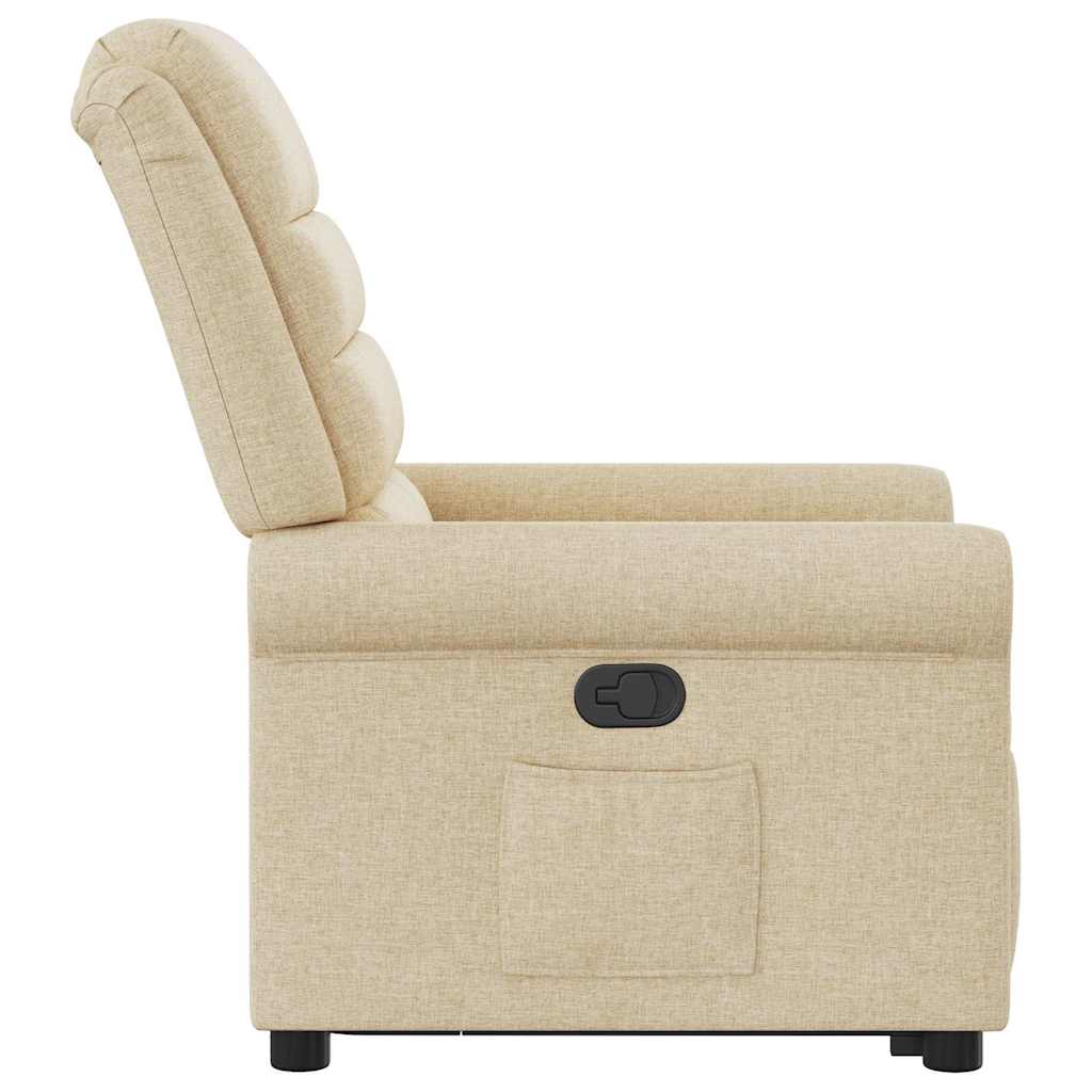 Poltrona reclinável elevatória tecido cor creme