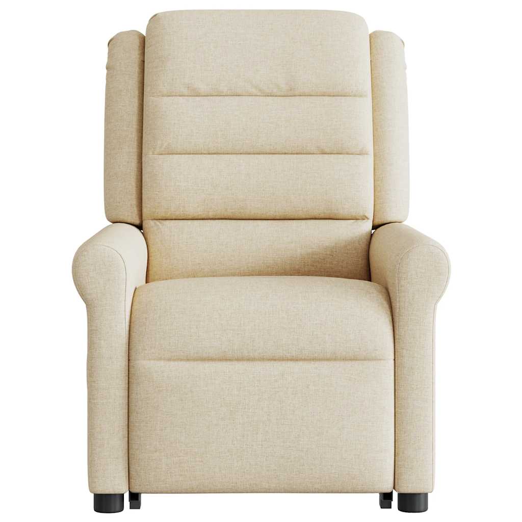 Poltrona elevatória de massagens tecido cor creme