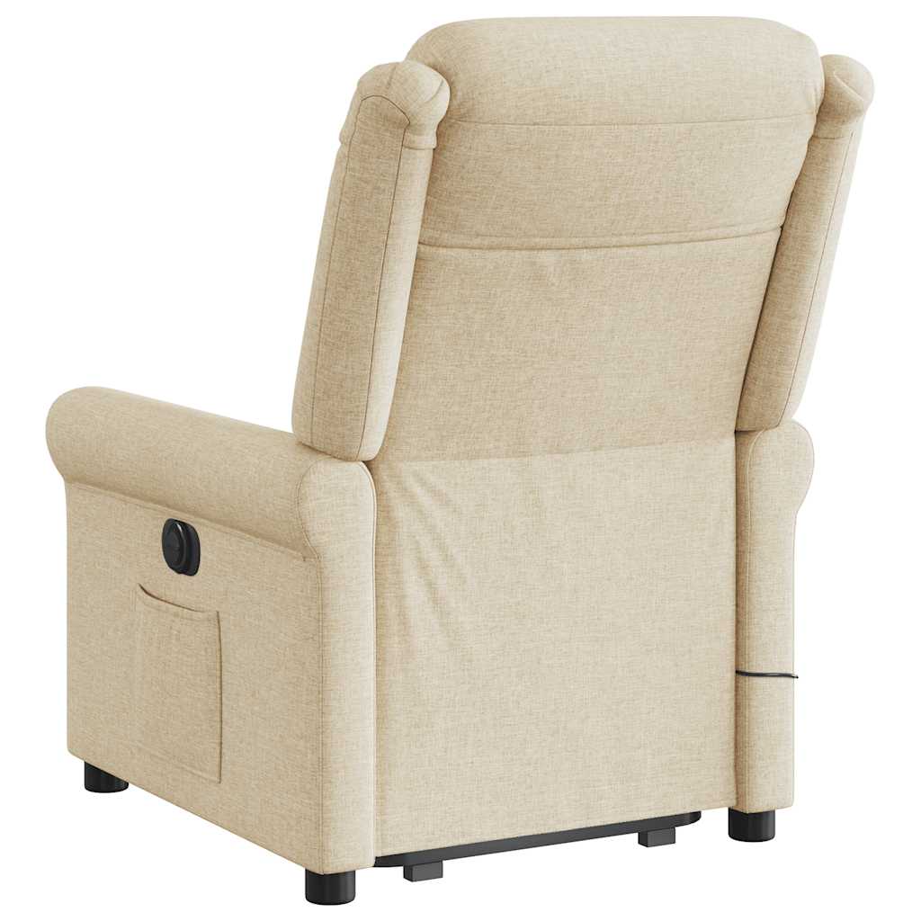 Poltrona elevatória de massagens tecido cor creme