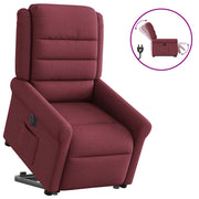 Poltrona reclinável elevatória elétrica tecido vermelho-tinto