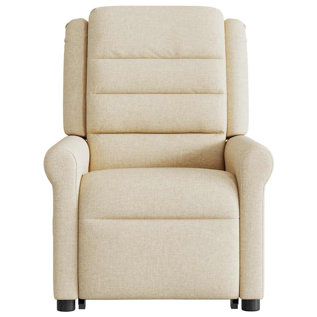 Poltrona reclinável elevatória elétrica tecido cor creme