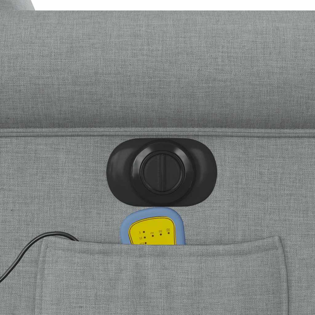 Poltrona de massagens reclinável elétrica tecido cinzento-claro